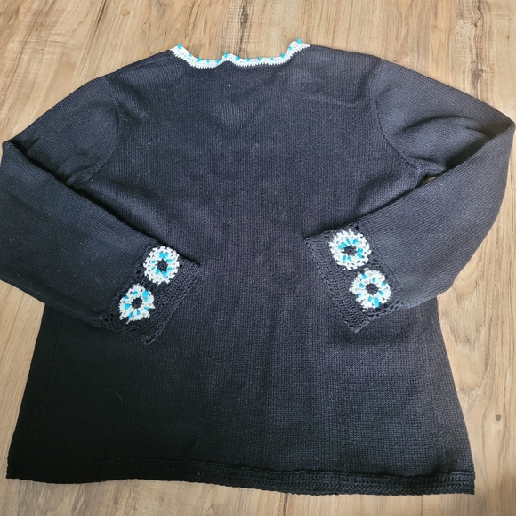 Vintage Storybook Knits Turquoise Treasures Womens Size L Sweater - Picture 4 of 11